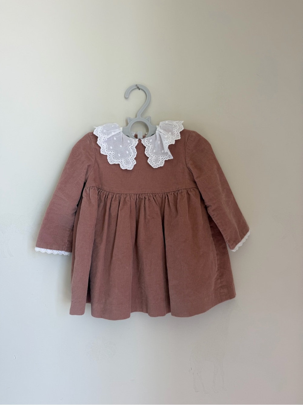 La Coqueta Pink Corduroy Dress & Bloomer set
